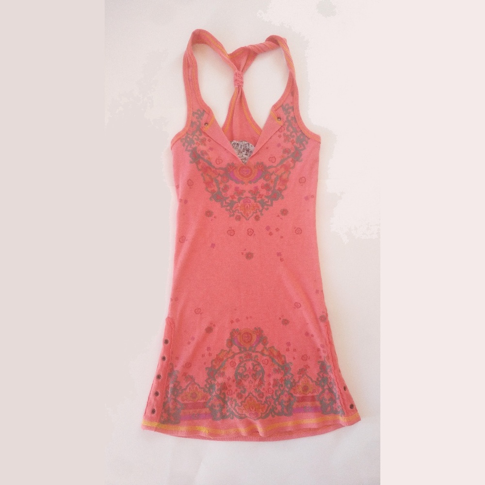Scrapbook Coral Ripped Tank